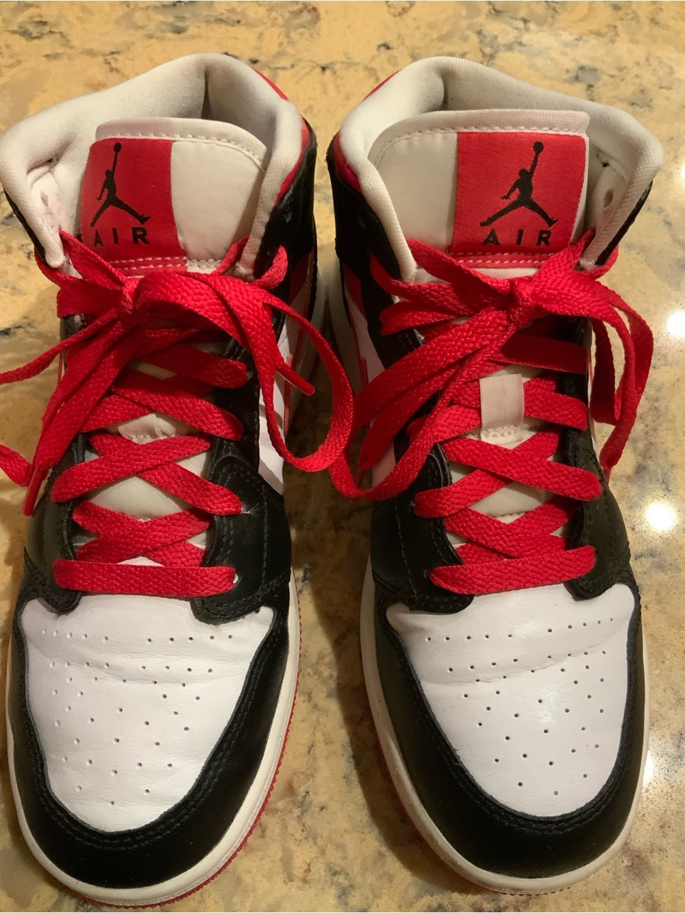 Kids Air Jordan 1 Mid Shoes — White, Black & Raspberry